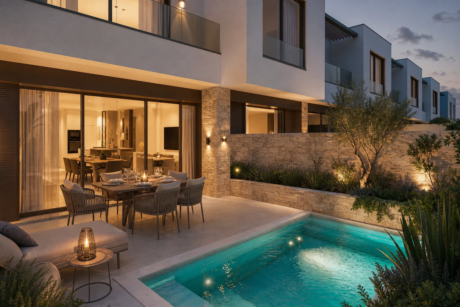 Zona exterior e piscina privada